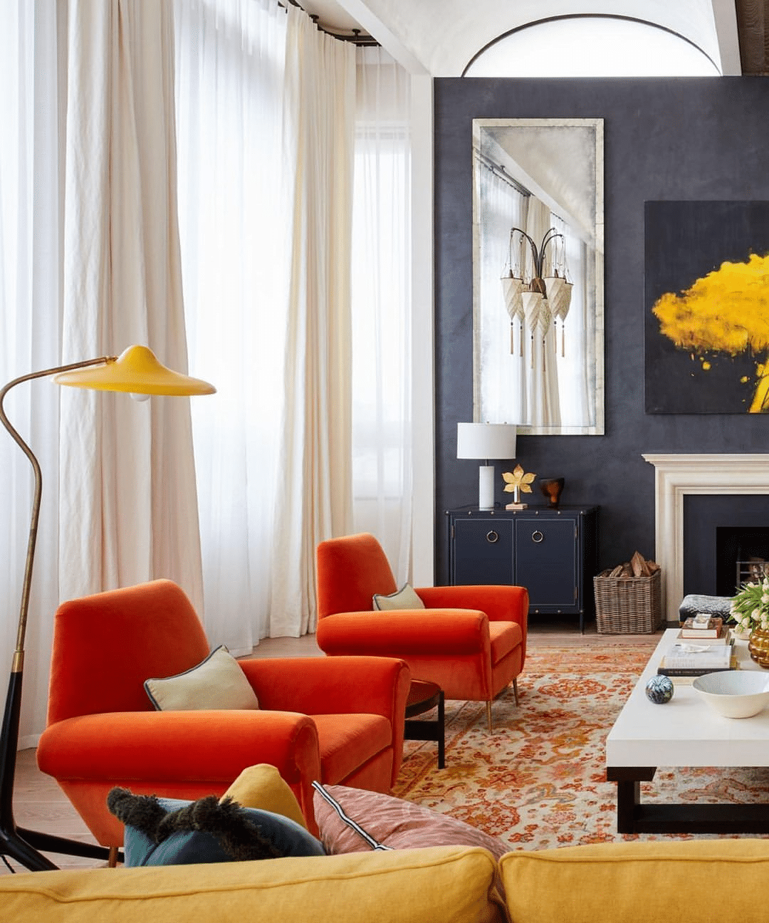 30 Spirited Orange Living Room Ideas - Drop By My Home