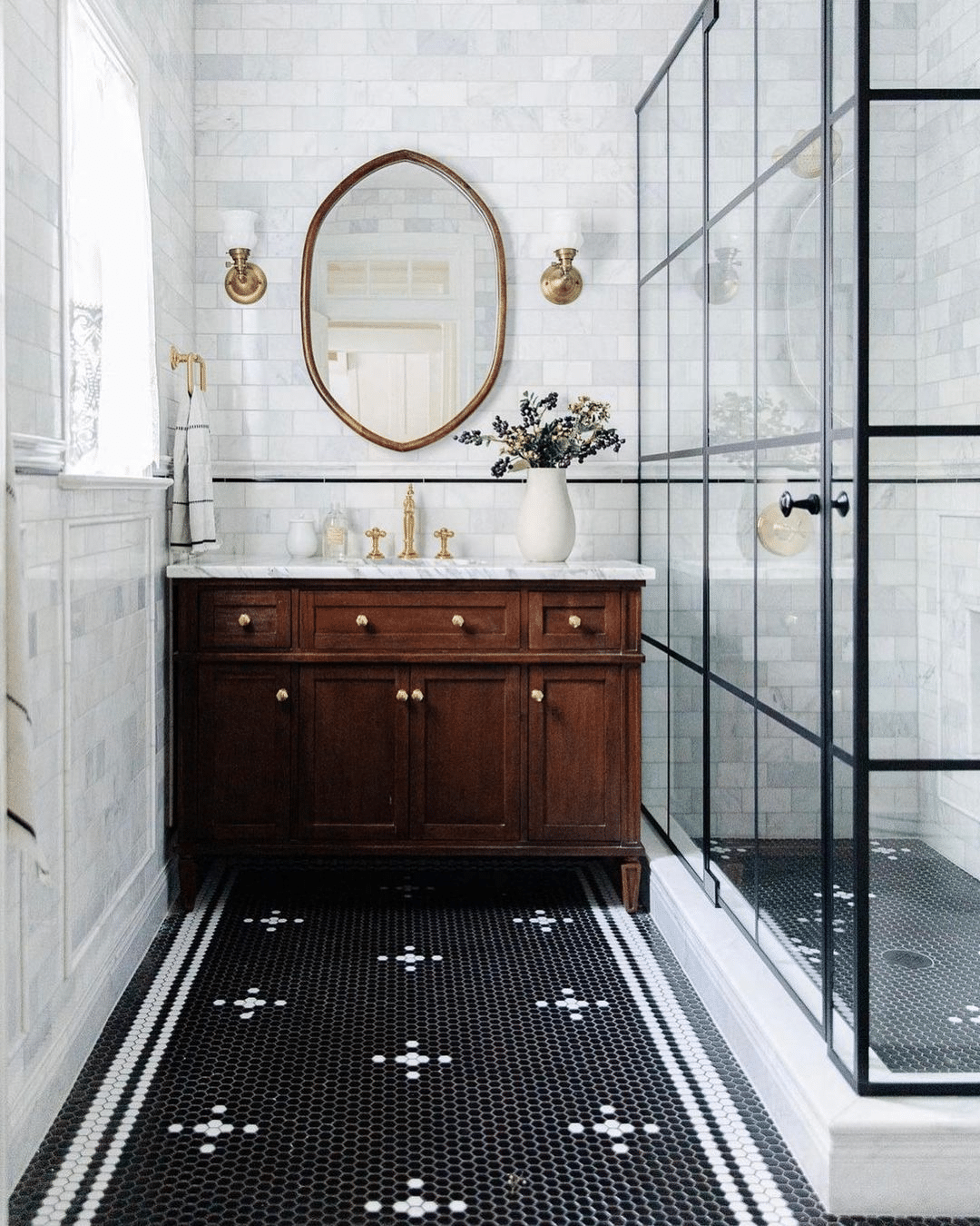 30 Fancy Black And White Tile Bathroom Ideas You Will Love - Drop By My Home