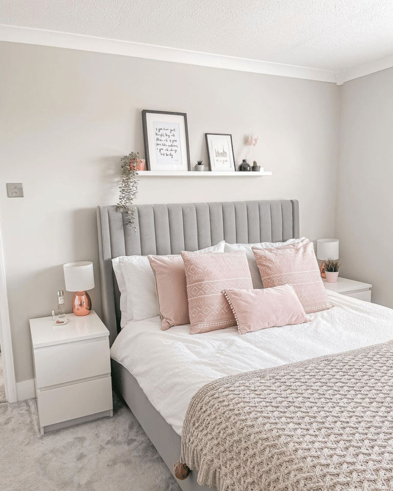 27 Modern Pink And Grey Bedroom Ideas You Will Love - Drop By My Home