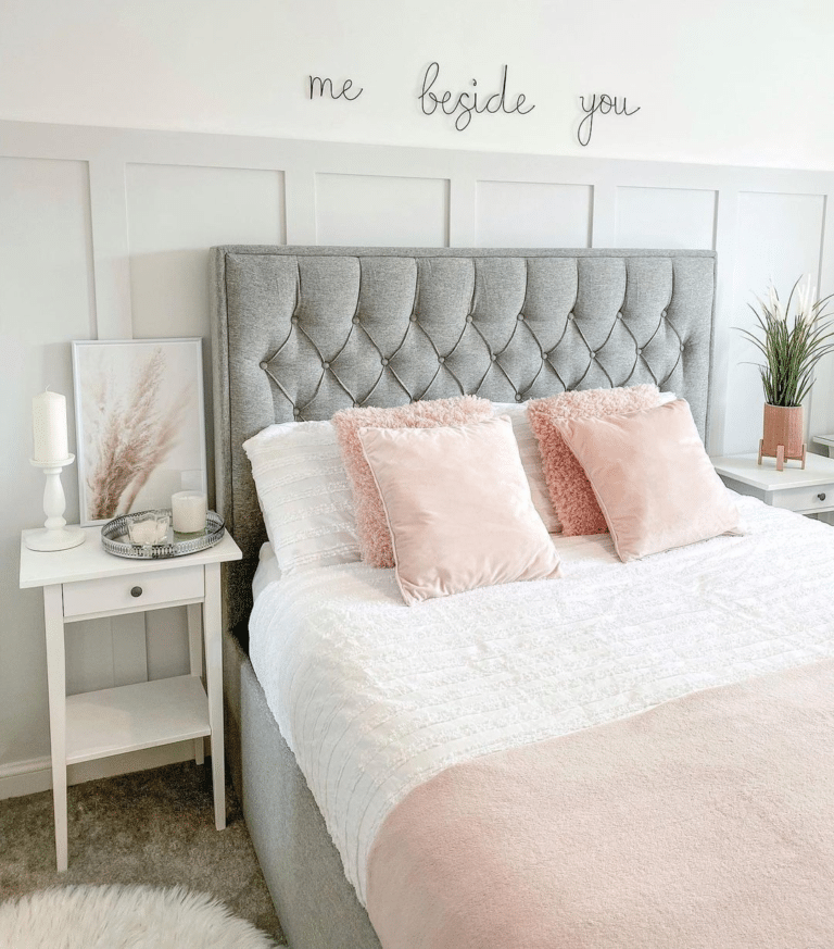 27 Modern Pink And Grey Bedroom Ideas You Will Love - Drop By My Home